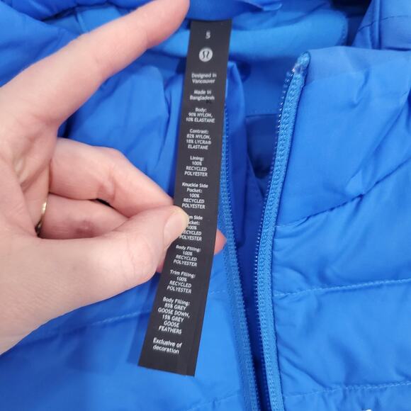 Lululemon Vest Womens Small Blue Down For It All Primaloft Goose Down Running - Picture 3 of 10